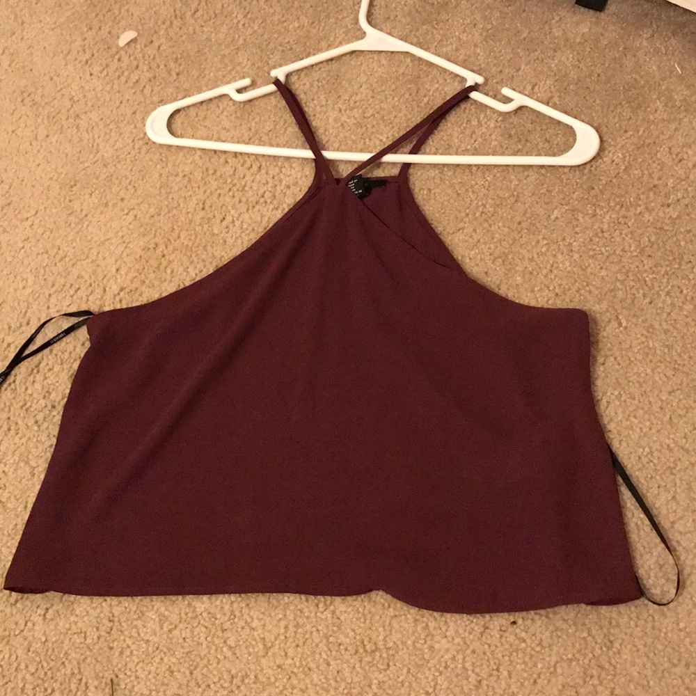 Purple cropped halter top